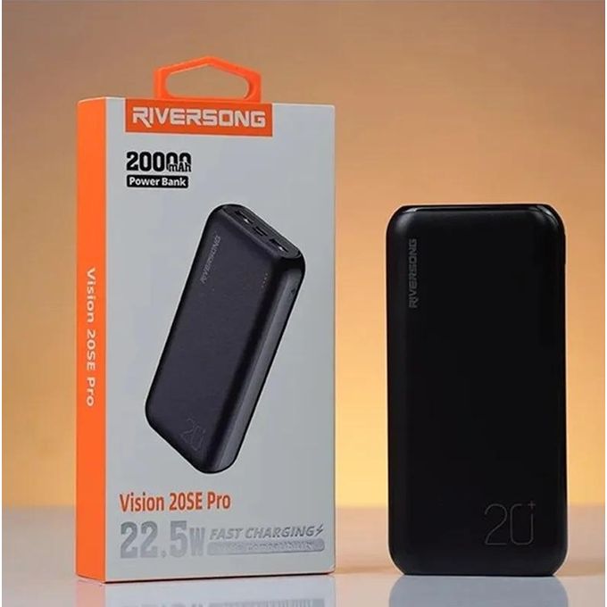 RiverSong Vision 20SE 20000mAh Power Bank, Black