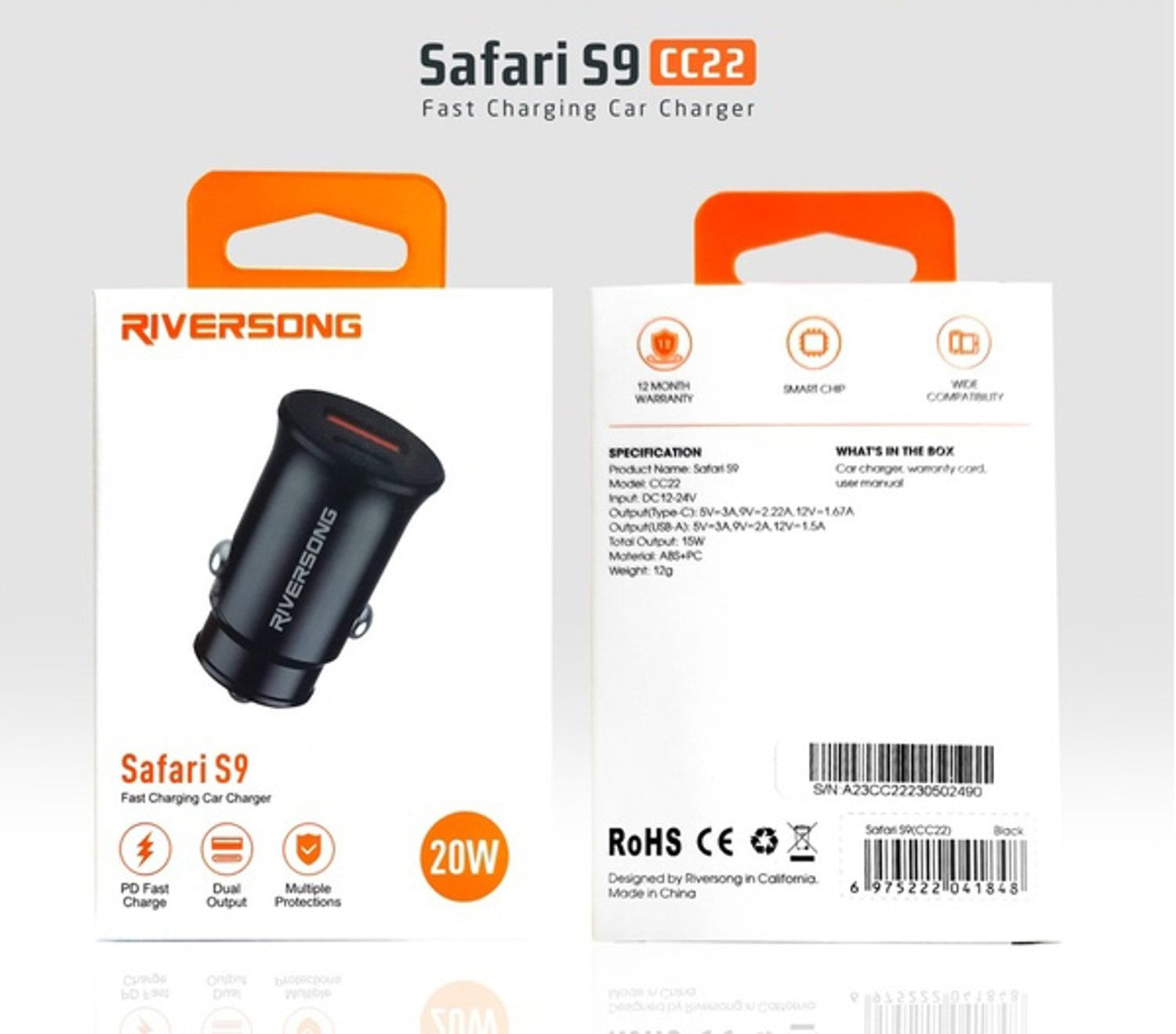 Riversong Safari S9 Car Charger Black